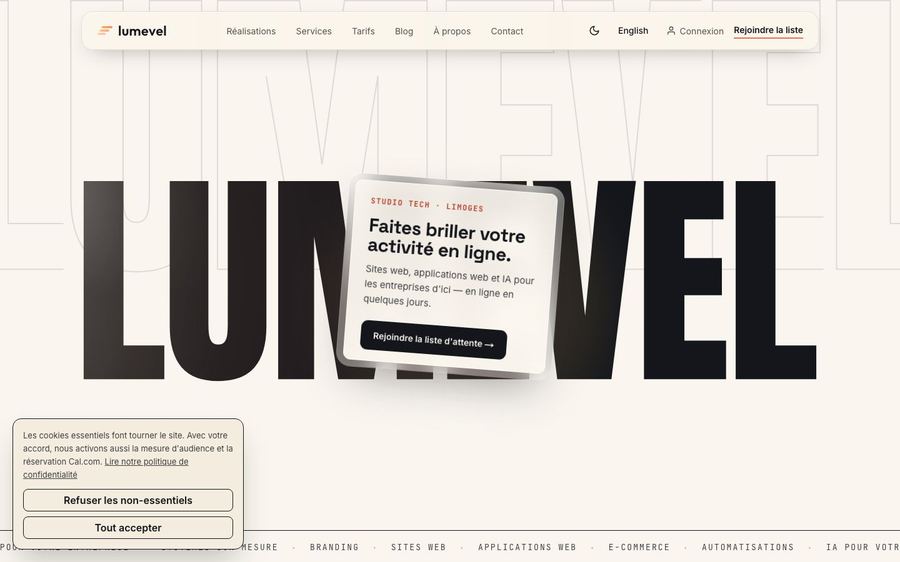 The Lumevel website