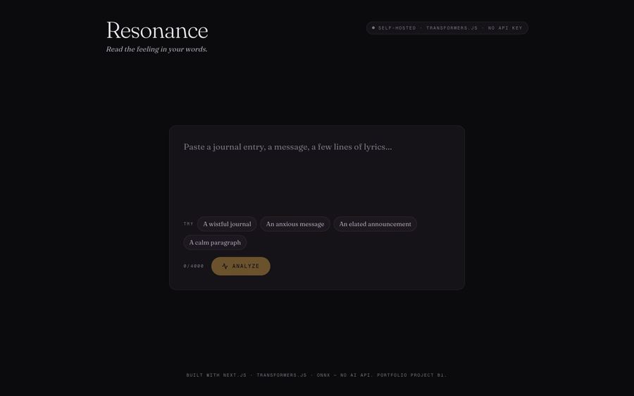 Resonance, text to emotion